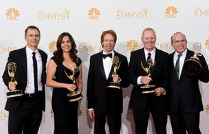 Jerry Bruckheimer, Phil Keoghan, Jonathan Littman, Bertram van Munster, and Elise Doganieri at an event for The 66th Pri