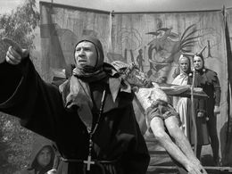 Bibi Andersson, Anders Ek, and Nils Poppe in The Seventh Seal (1957)