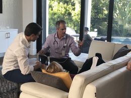 On the set of Dangerous Matrimony as Dr. Miller