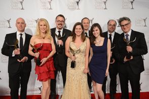 Vince Gilligan, Moira Walley-Beckett, Sam Catlin, Thomas Schnauz, Gennifer Hutchison, and George Mastras at an event for