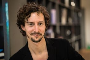 Luca Severi in his office in Hollywood