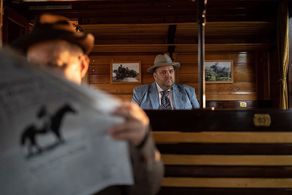 Alan Mehdizadeh on the set of The Pigeon Tunnel