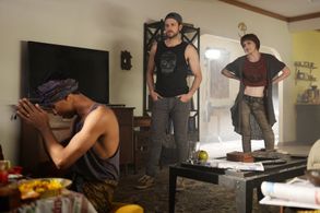 Aaron Tveit, Mahedi Rakib, and Katherine Kampko in Graceland (2013)