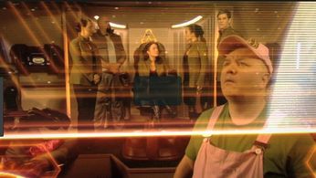Suanne Braun, Claudia Christian, Brad Gorton, Simon Lewis, Rachel Grant, and Wayne Pilbeam in Starhyke (2009)