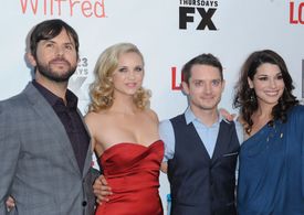 Jason Gann, Fiona Gubelmann, Elijah Wood and Dorian Brown at WILFRED Season 1 Premiere