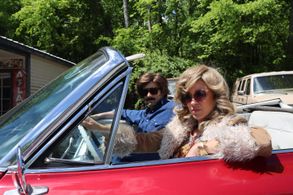 Josh Mancuso and Deborah Lee Smith on the set of Thank You, Kindly