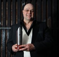 Sean Nash accepting an Australian Writers Guild Award