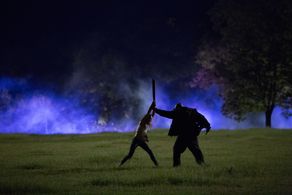 Daniel Norris and Taissa Farmiga in The Final Girls (2015)