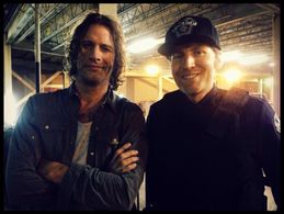 On set of Vice, with Thomas Jane