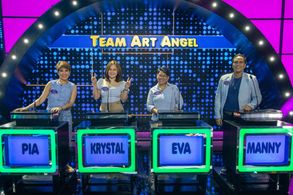 Manny Angeles, Pia Arcangel, Krystal Reyes, and Eva Marie A. Ercilla in Family Feud Philippines (2022)