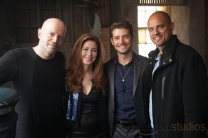 Dana Delany, Marc Forster, Julian Morris, and Ben Watkins in Hand of God (2014)