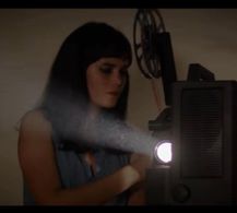 Marlen Uribe on set for Matt Kivel’s Music Video