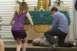 Ricardo Gutiérrez, Michael Mosley, and Jessica McNamee in Sirens (2014)