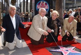Dick Van Dyke, Johnny Grant, Carl Reiner, and Rose Marie