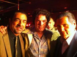 Raging Bull II on the set after scene: Joe Mantegna, Dave Cobert, Tom Sizemore (in the background),and William Forsythe