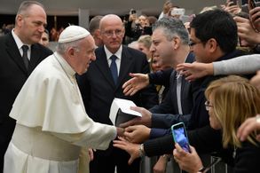 Pope Francis & Evgeny Afineevsky during filming 