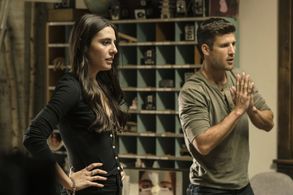 Parker Young and Marianne Rendón in Imposters (2017)