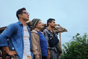 Meryll Soriano, Joem Bascon, and Benjamin Alves in Angkas (2022)