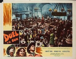 Gregory Peck, Joseph Cotten, Jennifer Jones, and Tilly Losch in Duel in the Sun (1946)