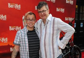 Joe Tracini pictured with his father, British comic Joe Pasquale, in 2017
