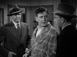 Richard Dix, Charles Lane, and Barton MacLane in Mysterious Intruder (1946)