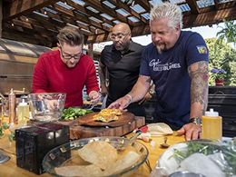 G. Garvin, Guy Fieri, and Richard Blais in Guy's Ranch Kitchen: Healthy Fusion (2020)