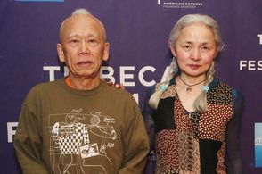 Ushio Shinohara and Noriko Shinohara at an event for Cutie and the Boxer (2013)