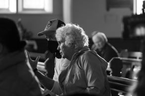 Fionnula Flanagan & Darren Thornton on set for Four Mothers (2022)