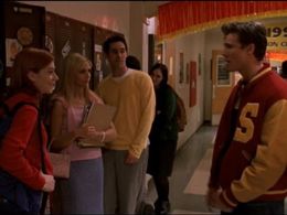 Sarah Michelle Gellar, Ethan Erickson, Alyson Hannigan, and Nicholas Brendon in Buffy the Vampire Slayer (1997)