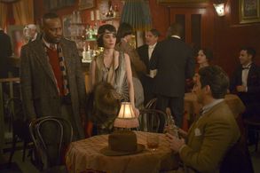 Malcolm Barrett, Abigail Spencer, and Brandon Barash in Timeless (2016)