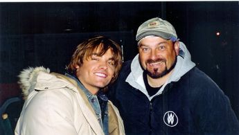 Grizz and Kevin Zegers on the set of 