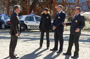 Marg Helgenberger, Paul Guilfoyle, and Marc Vann in CSI: Crime Scene Investigation (2000)