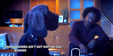 Allan The Dog Tomas Boykin as Booker with Allan The Dog