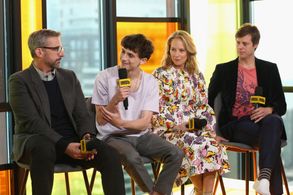Steve Carell, Amy Ryan, Felix van Groeningen, and Timothée Chalamet at an event for Beautiful Boy (2018)