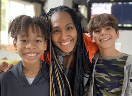 Ian Foreman, Terri J. Vaughn, Martin Fajardo on the set of “The Holiday Switch”