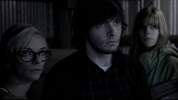 Andi Norris as Caitlin, Josh Truax as Roman, and Trin Miller as Sam in The Invoking.