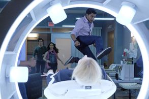 Allison Scagliotti, Ritesh Rajan, Kyle Harris, and Emma Ishta in Stitchers (2015)