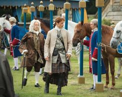 Simon Callow and Sam Heughan in Outlander (2014)