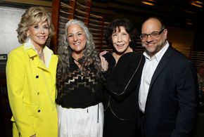 Jane Fonda, Lily Tomlin, Marta Kauffman, and Howard J. Morris at an event for Grace and Frankie (2015)