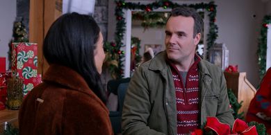 Vanessa Hudgens and Jean-Michel Le Gal in The Knight Before Christmas (2019)