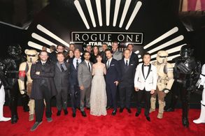 Simon Emanuel, Kathleen Kennedy, Michael Giacchino, Felicity Jones, John Knoll, Diego Luna, Ben Mendelsohn, Mads Mikkels