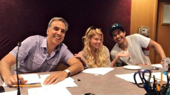 Bill Schultz, Chanel West Coast, Tracy Tubera at a WILD GRINDERS Dialogue Recording session.
