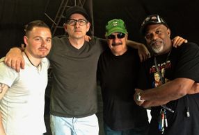 Director Anton Josef, DP Adam Santelli, Producer Arthur Gorson, 1st AD Joe Osborne on Altos commercial set.