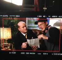 Tom Morris working with David Koechner.