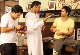 Ajay Devgn, Emraan Hashmi, and Omi Vaidya in Dil Toh Baccha Hai Ji (2011)