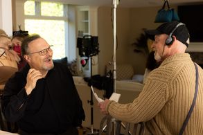 Director Benjamin Pollack and Actor Wayne Knight on the set of What Ever Happened to Jonny Faith