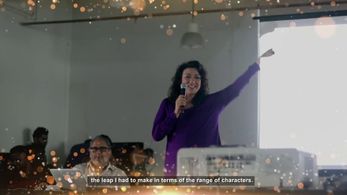 Director rnm10462490 with Playwright Vekeana Dhillon as she briefs the cast of the grand musical 