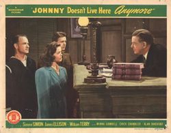 Alan Dinehart, Chick Chandler, Simone Simon, and William Terry in Johnny Doesn't Live Here Anymore (1944)