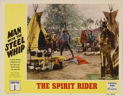 Barbara Bestar, Robert 'Buzz' Henry, Pat Hogan, and Dick Simmons in Man with the Steel Whip (1954)