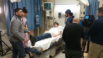 John Khinda, Brian Kushner and Daisy Taveras behind the scenes of Healthcare Not Fair (2015)